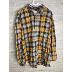 St. John's Bay Classic Fit Brown Flannel 100% Cotton Size XL